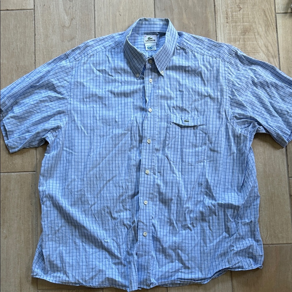 Lacoste Blue Plaid Men's Casual Shirt